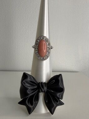 🌸 Vintage 1974 Avon "Pale Fire" Victorian Revival Cocktail Ring 🌸